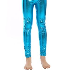 "FABKIDS"  Girl's Metallic Blue Leggings